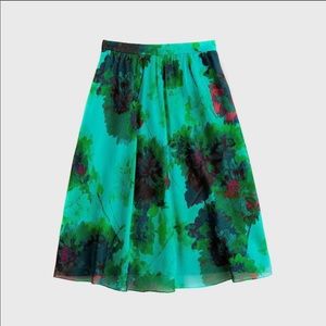 J.Crew green hothouse floral skirt, size 0